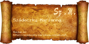 Szádeczky Marianna névjegykártya