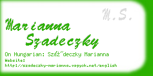 marianna szadeczky business card